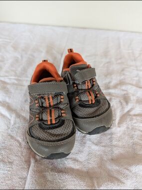 Merrell Boys Gray and Orange Trail Sneakers